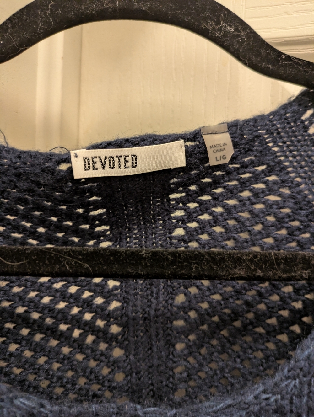 Devoted Navy Scoop-Neck Open-Weave sweater - Picture 3 of 3